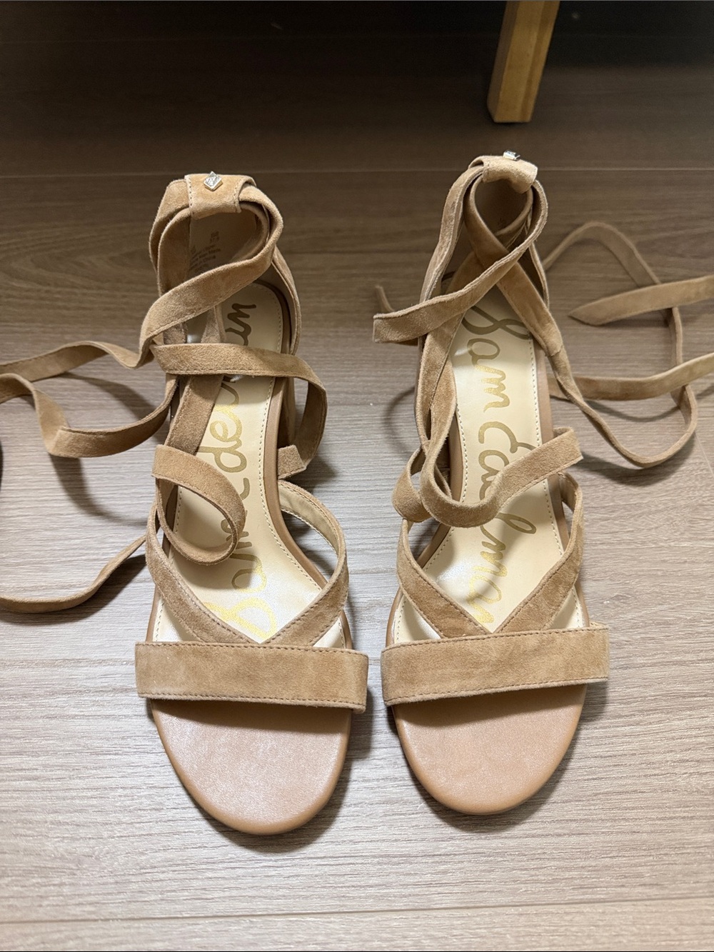 Sam Edelman  Sheri Tan Suede Wrap Lace-Up Sandals
